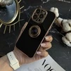 Чохол глянцевий силікон з кільцем тримачем для iPhone 12 Pro Black - 2