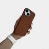 Чохол шкіряний Luxury leather case з магнітом MagSafe для iPhone 13 Coffee - 3