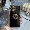 Чохол глянцевий силікон з кільцем тримачем для iPhone 11 Pro Black - 3