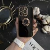 Чохол глянцевий силікон з кільцем тримачем для iPhone 13 Pro Black - 1