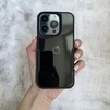 Чохол з акриловою кришкою яка імітує скло Loft Glossy для iPhone 15 Black - 1