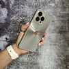 Чохол імітація скла Laser Disco case 3D logo для iPhone 16 Pro Max Dark Grey - 3