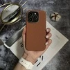 Чохол шкіряний Luxury leather case з магнітом MagSafe для iPhone 16 Pro Coffee - 1