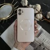 Чохол скляний з матовим обідком і магнітом Titanium Lux MagSafe для iPhone 12 Gold - 2