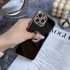 Чохол глянцевий силікон з кільцем тримачем для iPhone 14 Black - 4