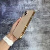 Чохол скляний з хромованим обідком Titanium Case для iPhone 15 Gold - 2