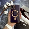 Чохол глянцевий силікон з Magsafe для iPhone 12 Purple - 2
