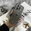 Чохол скляний з хромованим обідком Titanium Case для iPhone 15 Pro Silver - 2