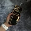 Глянцевий силіконовий чохол з захистом камери і карманом для карт для iPhone 12 Pro Max Black - 3