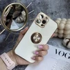 Чохол глянцевий силікон з кільцем тримачем для iPhone 12 Pro Max White - 4