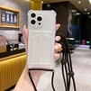 Чохол силіконовий ударостійкий з карманом і шнурком через плече для iPhone 13 Прозорий - 1