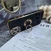 Чохол глянцевий силікон з кільцем тримачем для iPhone 15 Black - 2