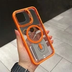 Чохол з металевою підставкою і скляний захист для обʼєктива з MagSafe для iPhone 15 Papaya