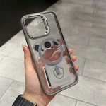 Чохол з металевою підставкою і скляний захист для обʼєктива з MagSafe для iPhone 13 Pro Dark Grey