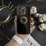 Чохол глянцевий силікон з кільцем тримачем для iPhone 11 Pro Max Black