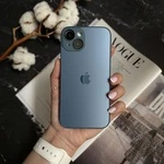 Чохол скляний матовий з захистом камери Matte AG-Glass для iPhone 14 Royal blue