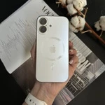 Чохол скляний з матовим обідком і магнітом Titanium Lux MagSafe для iPhone 16 White
