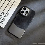 Чохол з текстилю з структурою під джинс Denim case для iPhone 15 Pro Max Black