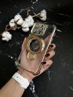 Чохол силіконовий ударостійкий з Magsafe і підставкою для iPhone 11 Pro Max Gold