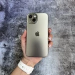 Чохол скляний з хромованим обідком Titanium Case для iPhone 15 Silver