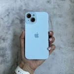 Чохол з силікону і покриттям Soft Touch мікрофібра для iPhone 13 Mist Blue