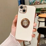 Чохол глянцевий силікон з кільцем тримачем для iPhone 12 Pro Max White