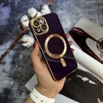 Чохол глянцевий силікон з Magsafe для iPhone 13 Purple