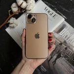 Чохол матовий імітація скла Desert Titanium для iPhone 15 Plus Dark Gold