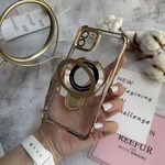 Чохол силіконовий ударостійкий з Magsafe і підставкою для iPhone 11 Gold