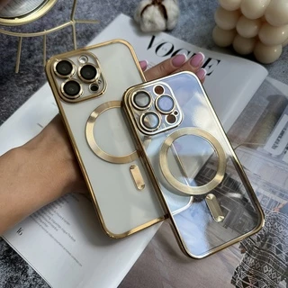 Чохол прозорий силікон Dream ultra MagSafe для iPhone 14 Pro Max Gold