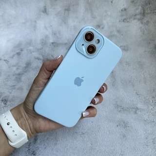 Чохол з силікону і покриттям Soft Touch мікрофібра для iPhone 15 Mist Blue