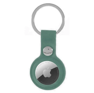 Силіконовий брелок з кільцем Silicone Case Transparent для AirTag Pine Green