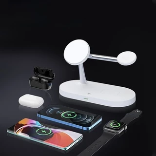 Безпровідна Док-станція 3-в-1 для iPhone, AirPods та iWatch T268 15W для Apple White