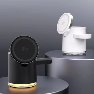 Магнітна бездротова зарядна станція 3 в 1 для iPhone Apple Watch та AirPods 15w White