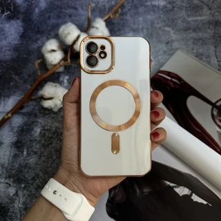 Чохол глянцевий силікон з Magsafe для iPhone 12 White