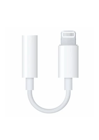Адаптер перехідник для навушників Apple iPhone AUX 3.5 на Lightning (in box) для Apple White