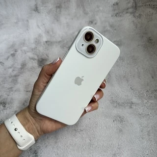 Чохол з силікону і покриттям Soft Touch мікрофібра для iPhone 15 White