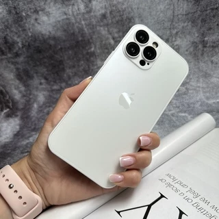 Чохол скляний матовий з захистом камери Matte AG-Glass для iPhone 14 Pro White