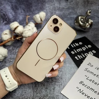 Матовий чохол MagSafe мінімалістичний дизайн захист і стиль Lume Case для iPhone 15 Plus Gold