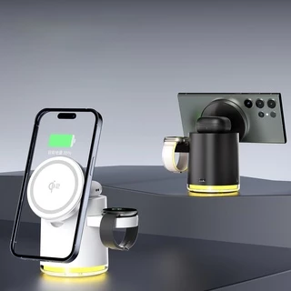 Магнітна бездротова зарядна станція 3 в 1 для iPhone Apple Watch та AirPods 15w White