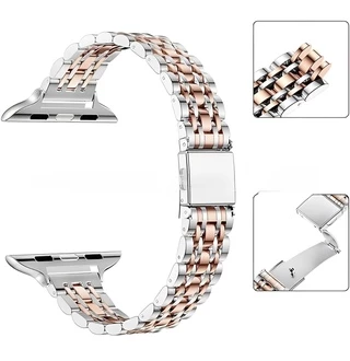 Металевий ремінець Jewelry Bracelet для Apple Watch 42|44|45|46|49mm Silver+Gold