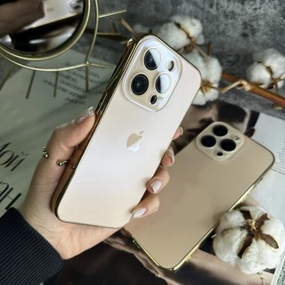 Чохол скляний з хромованим обідком Titanium Case для iPhone 15 Pro Max Gold