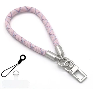 Плетений шнурок на руку для телефона з карабіном Icarer Pink