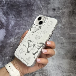 Чохол з полікарбонату з 3D зображенням Butterfly Case для iPhone 15 White