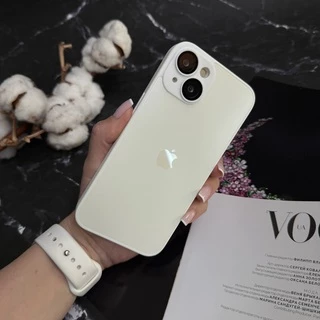 Чохол скляний матовий з захистом камери Matte AG-Glass для iPhone 14 White