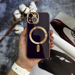 Чохол глянцевий силікон з Magsafe для iPhone 13 Purple