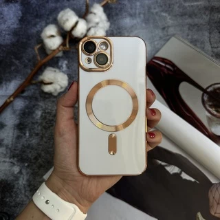 Чохол глянцевий силікон з Magsafe для iPhone 15 White