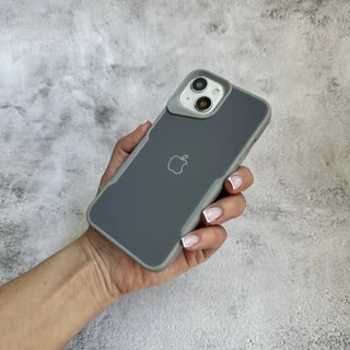Чохол з акриловою кришкою яка імітує скло Loft Glossy для iPhone 15 Silver