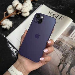 Чохол скляний матовий з захистом камери Matte AG-Glass для iPhone 14 Purple
