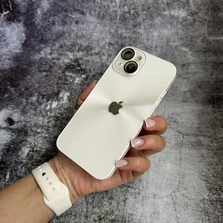 Чохол імітація скла Laser Disco case 3D logo для iPhone 13 White